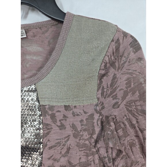 Vintage Y2K BKE Sequins Sheer Long Sleeve Shirt Top Metallic Women Med Pull Over - Picture 4 of 8